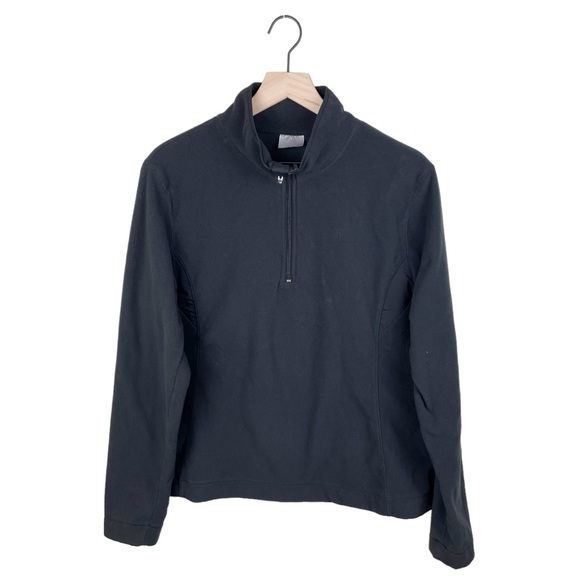 Danskin Now Women's Black Fleece Quarter Zip Pullover Top Long Sleeves Size XL - Picture 1 of 7